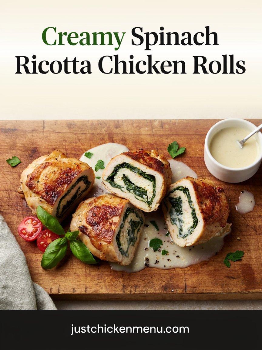 Creamy Spinach Ricotta Chicken Rolls
